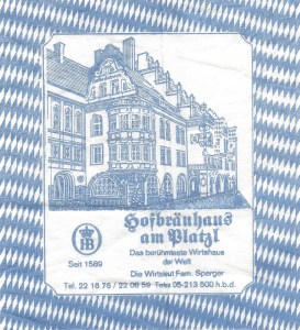 Hofbrauhaus Napkin
